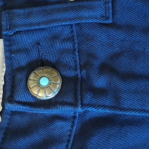 Shaft Blue Fitted Straight Leg High Waisted Pants PPP - Picture 3 of 9